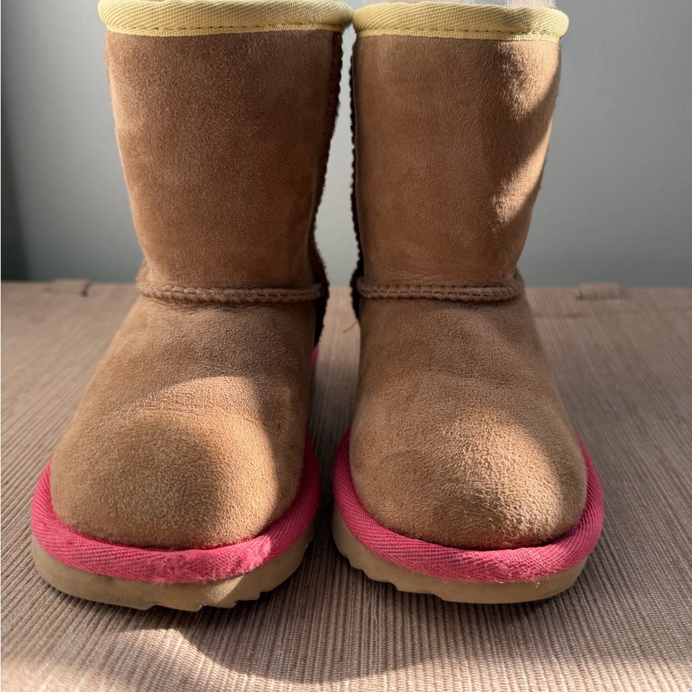 UGG Brown Boots with Pink and Orange Accents